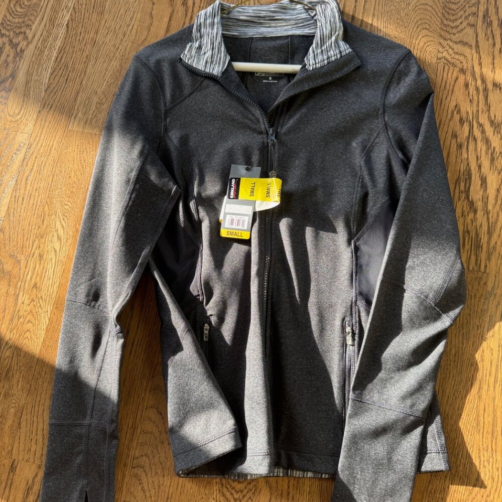Kirkland grey women's athletic jacket, size S, NWT